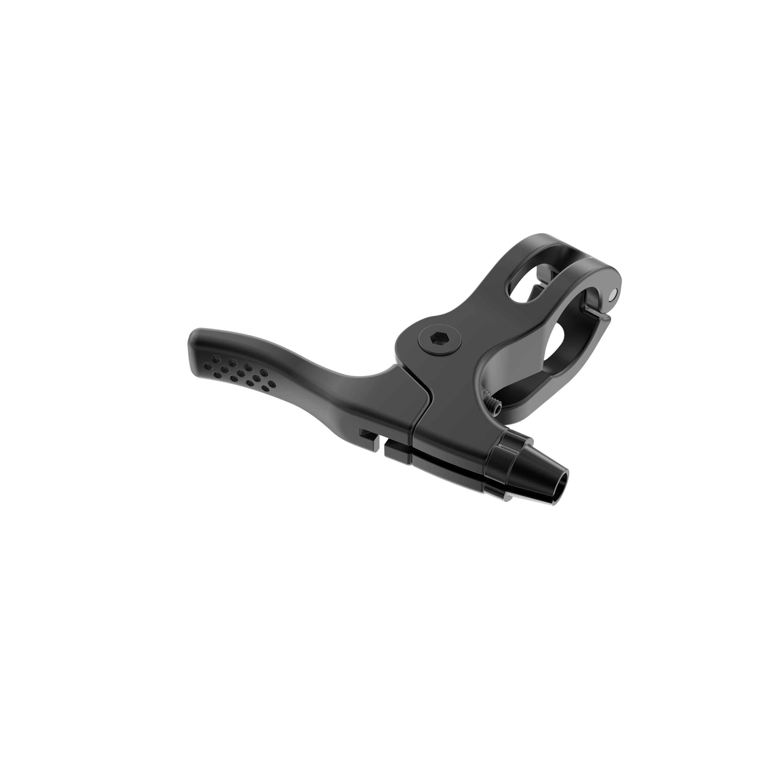 The Title MTB Title G2 Brake Lever, black with grip holes, is ideal for dirt jump bikes; shown on a white background.